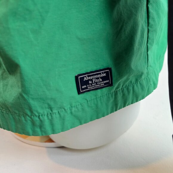 Abercrombie & Fitch Jacket Mens Medium Green Yellow Windbreaker Color Block 90s - Picture 6 of 10